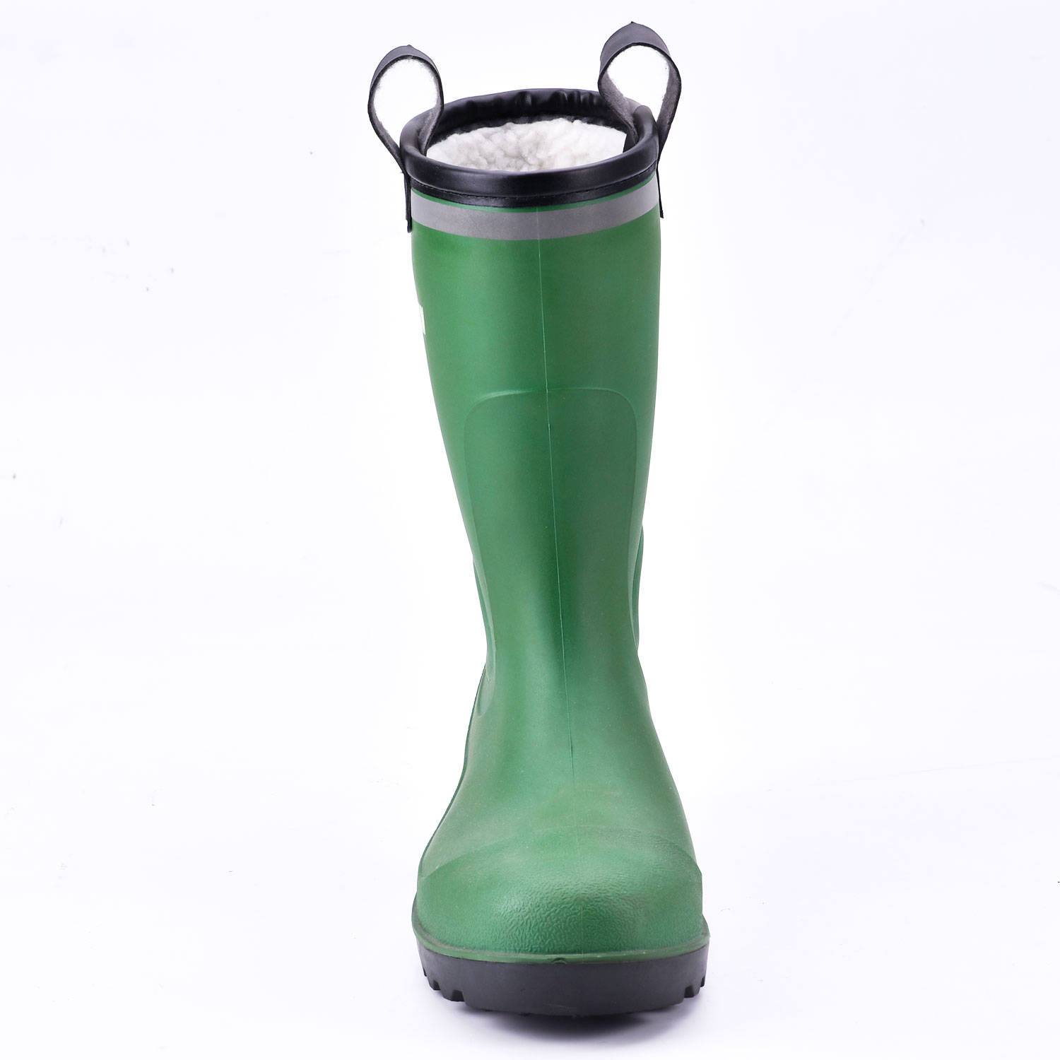 Fur Lining Rain Boots W-6037 Green Low