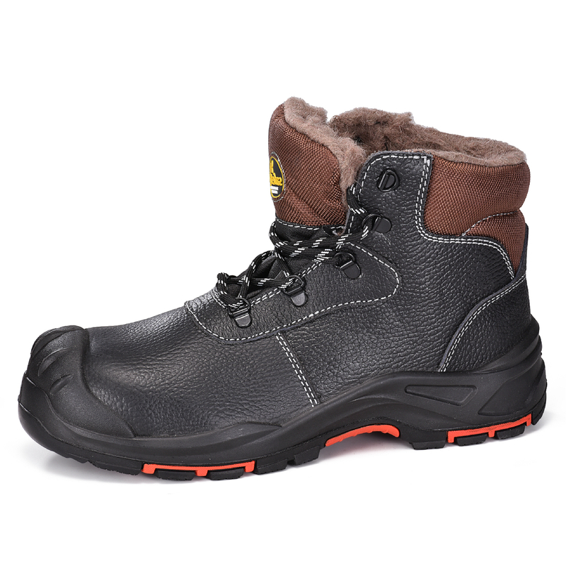 Warm Fur Lined Winter Work Boots with Steel Toe Cap M-8551