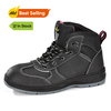 Waterproof Leather Black Safety Work Boots for Women Construction M-8516W