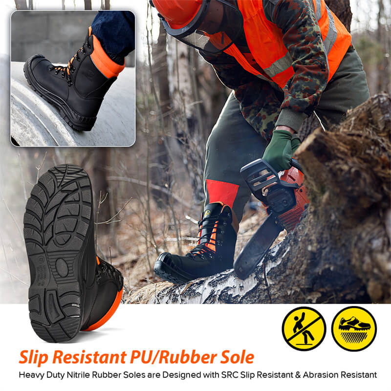 Best Chainsaw Logger Work Boots Black Color LMZ9051088 