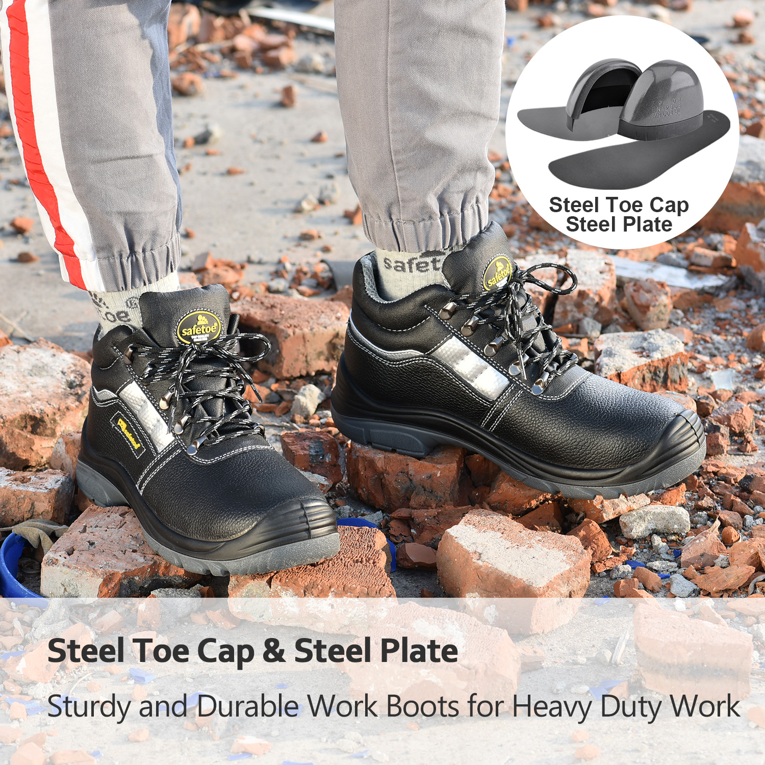 men steel toe work boots