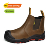 Ready Stock Mens Leather Safety Chelsea Composite Toe Slip On Ankle Dealer Boots M-8025NBO