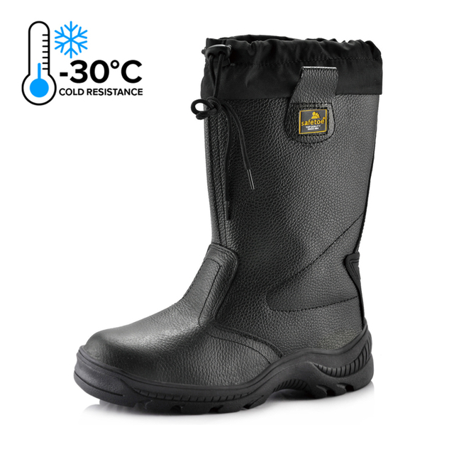 Black Warm Snow Safety Working Shoes for Men H-9426