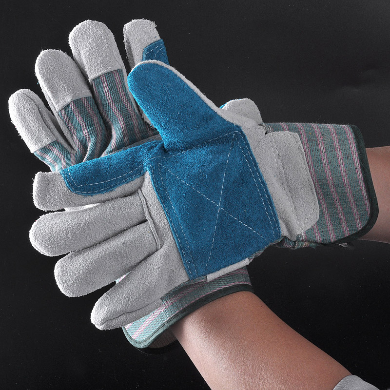Leather Construction Work Gloves FL-1015 Blue