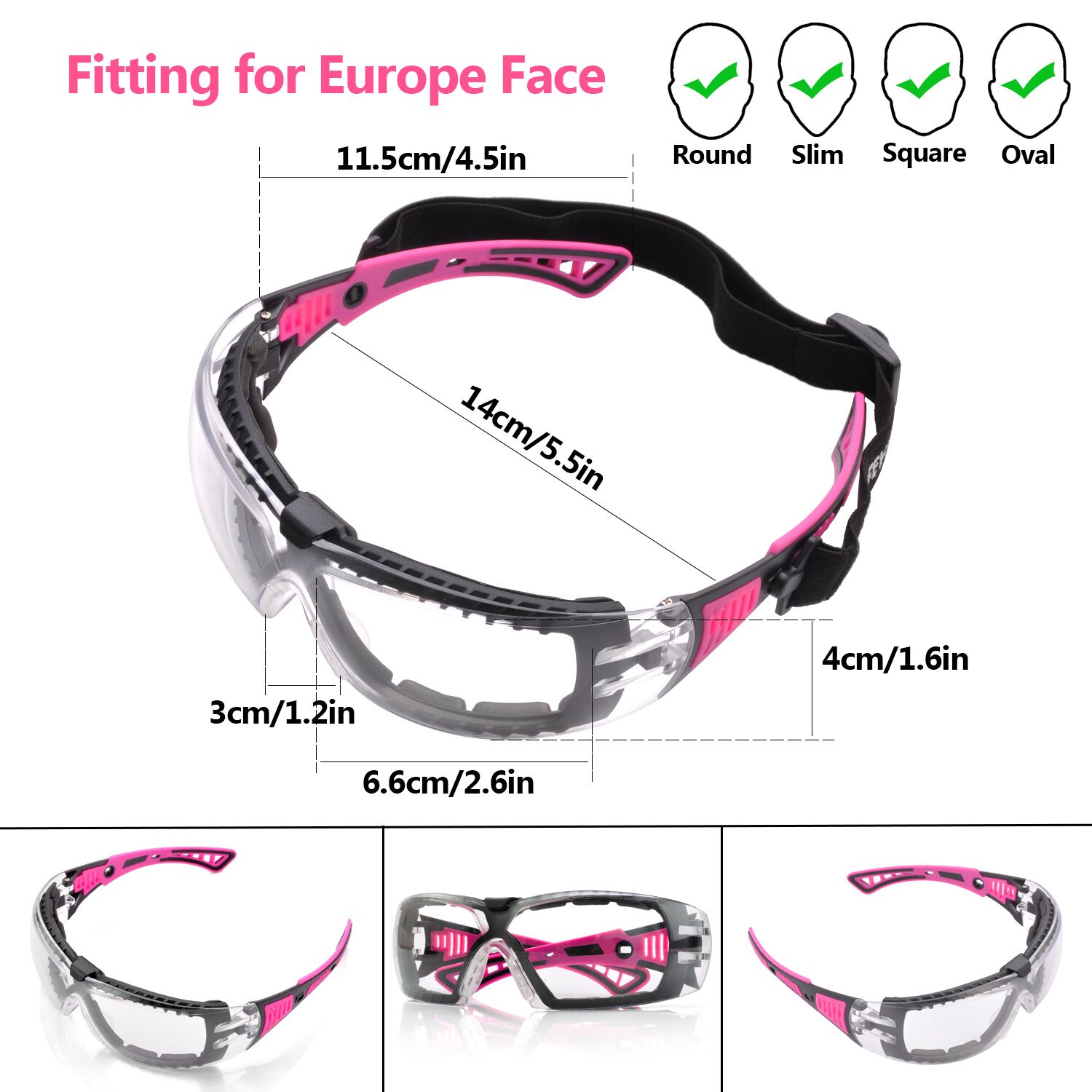 Ready Stock Anti Fog Lady Safety Glasses SG010