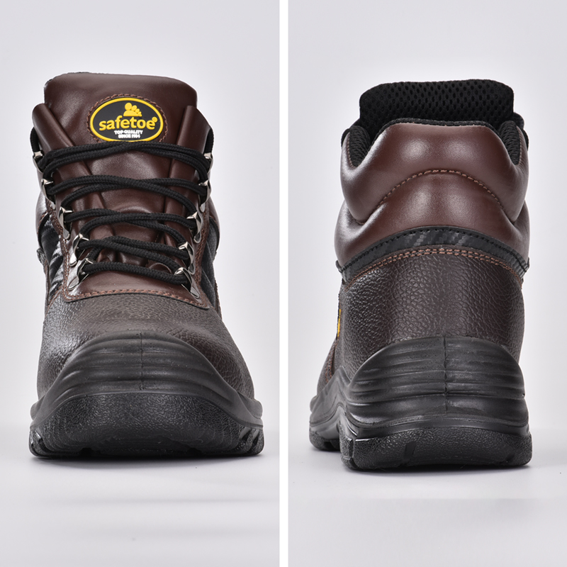 Brown Leather Safety Shoes M-8027