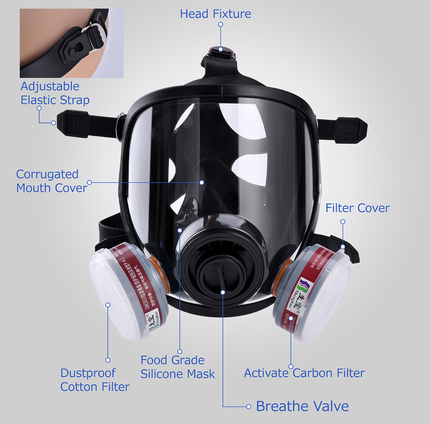 Chemical Worker Full Face Respirator GM8200