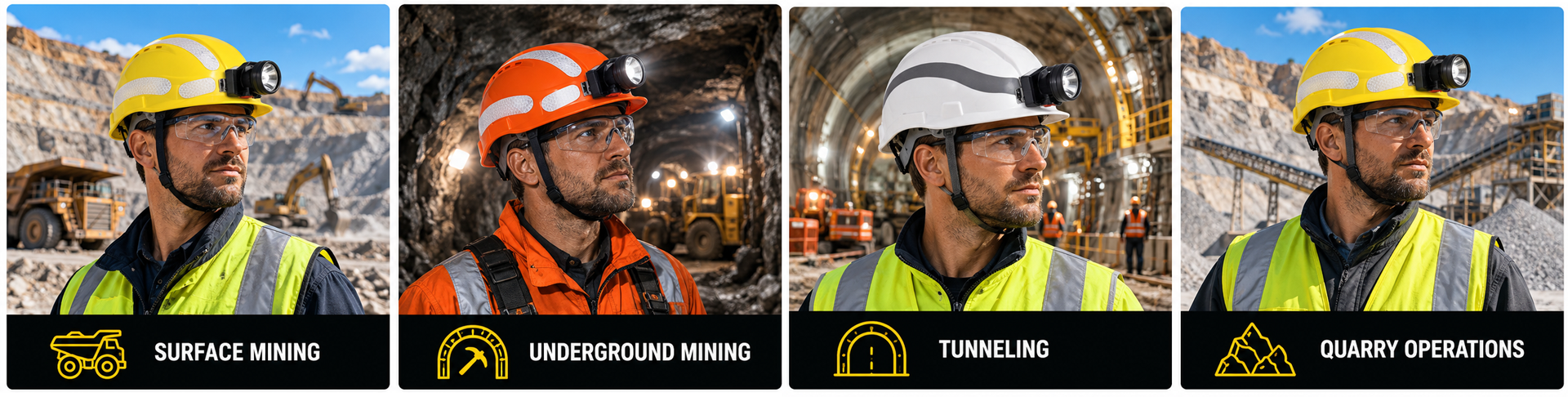 Mining & Underground Safety Helmets for Professional Operations Mining safety helmets for surface mining, underground mining, tunneling and quarry operations
