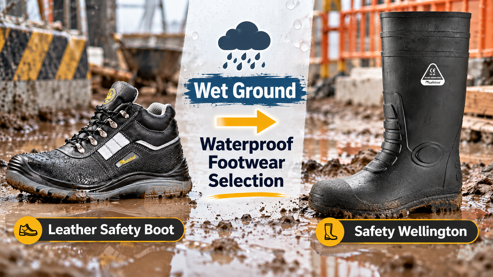 Construction Footwear for Wet and Muddy Jobsites Safety boots for wet and muddy construction sites