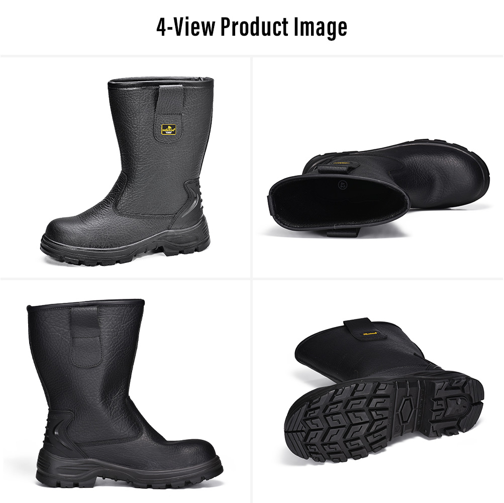 H-9430 Black Rigger Safety Boots Multi-View H-9430 Black Steel Toe Leather Rigger Safety Boots Multi-View