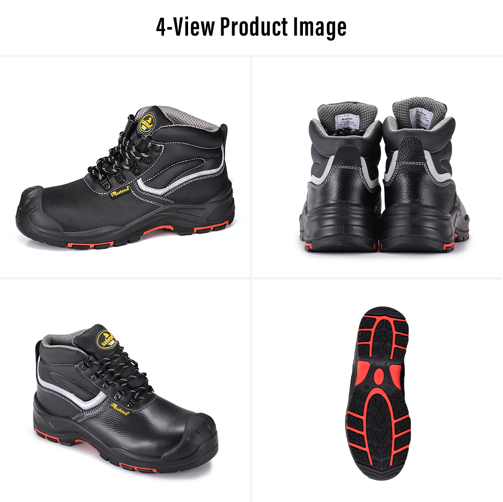 M-8520PRST SiteShield Max Construction Safety Shoes Multi-View M-8520PRST SiteShield Max Black Cow Leather Industrial Construction Safety Shoes Multi-View