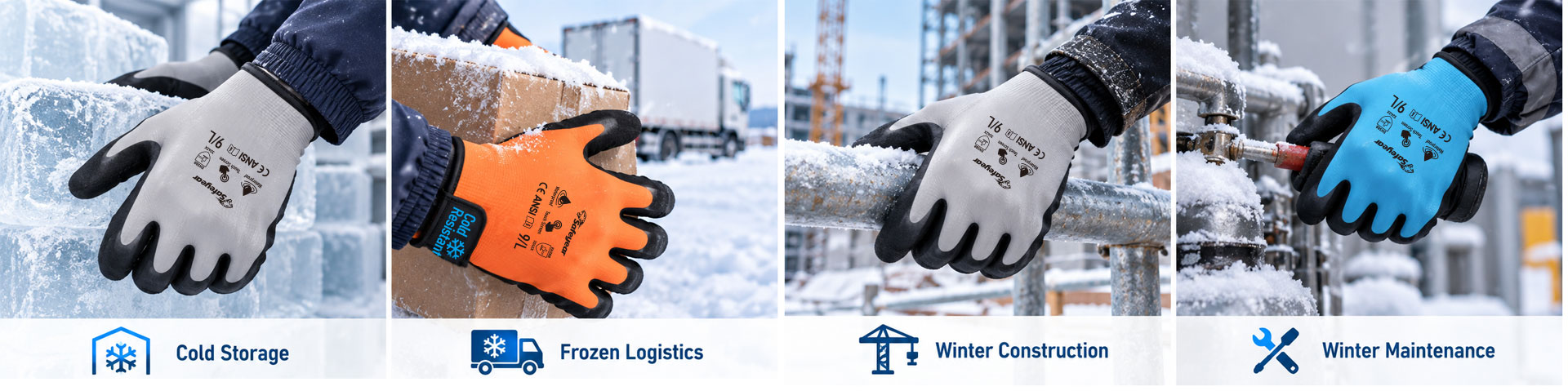 Safeyear Cold Weather Work Gloves Cold weather work gloves for cold storage, frozen logistics, winter construction and maintenance
