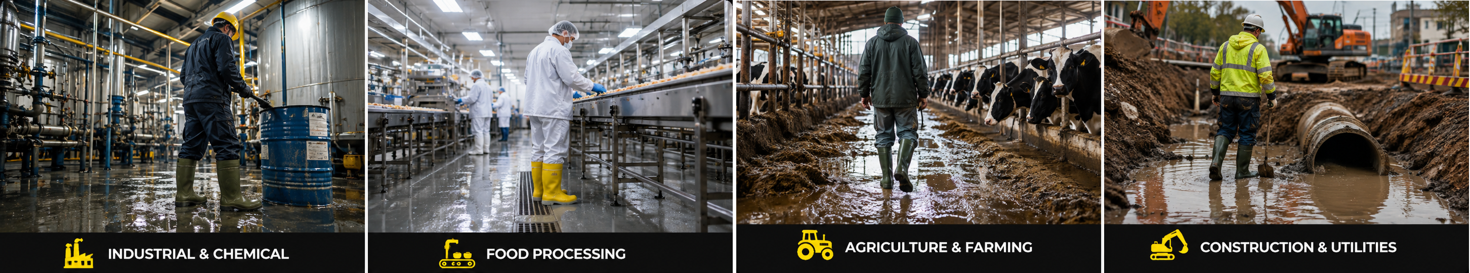 Safety Wellington Boots for Wet Work Environments Safety Wellington Boots for Industrial, Food Processing, Agriculture and Construction Work
