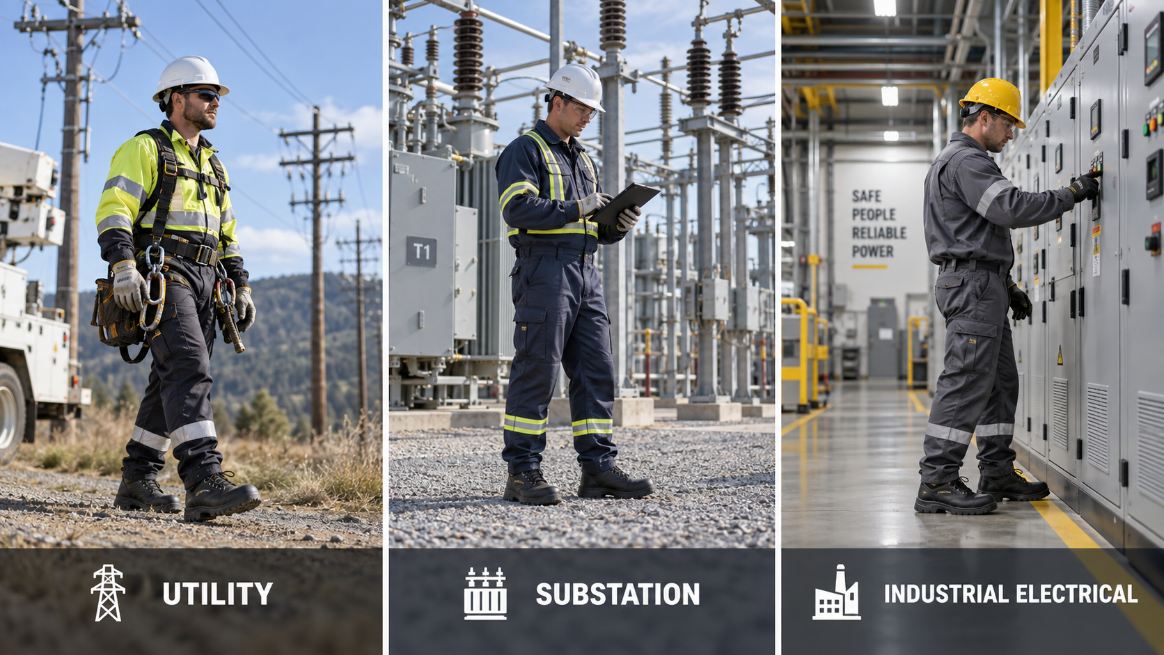 Electrical Safety Footwear for Different Jobsites Utility substation and industrial electrical work environments