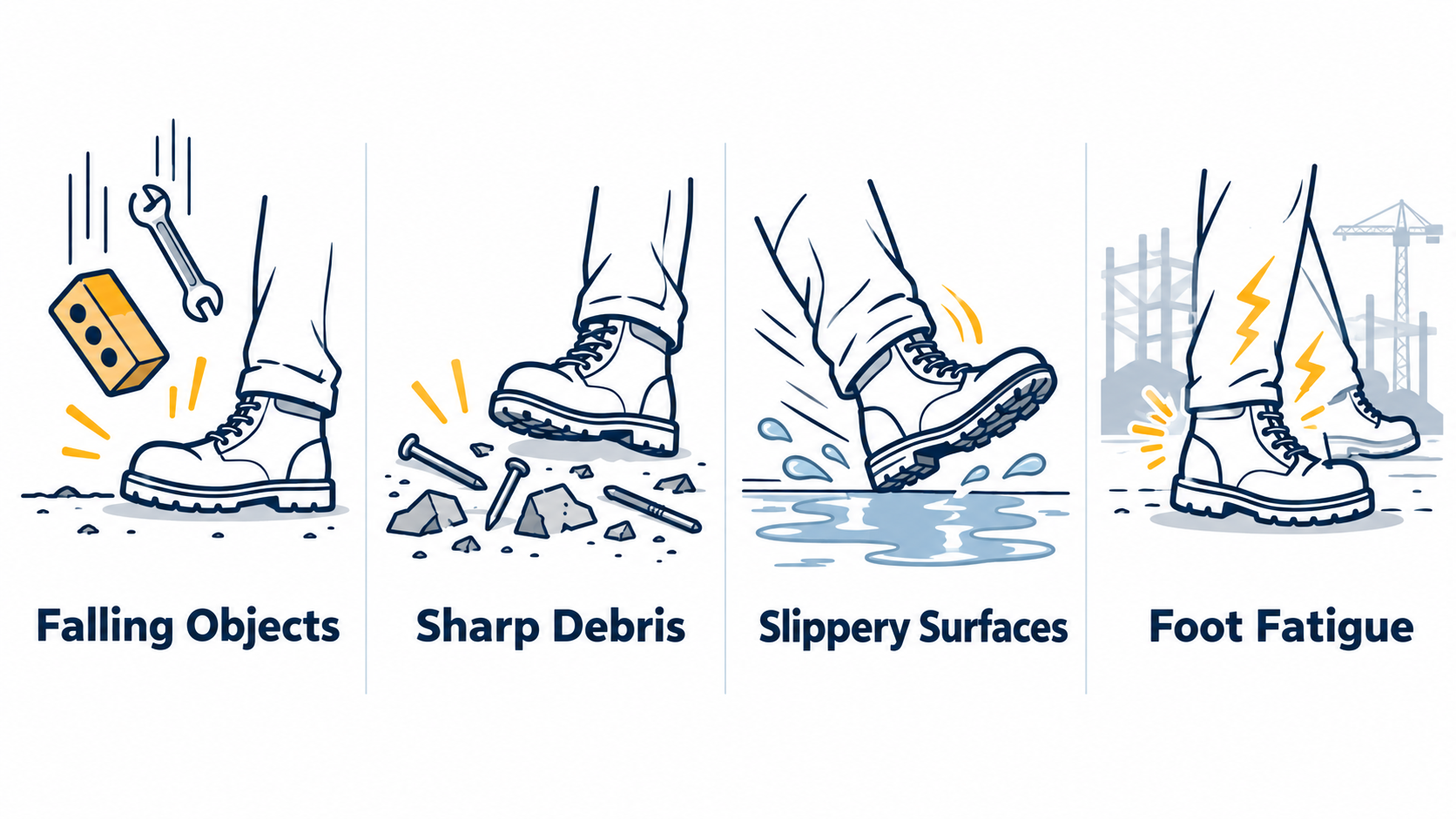 Construction Site Foot Hazards Common foot hazards on construction sites
