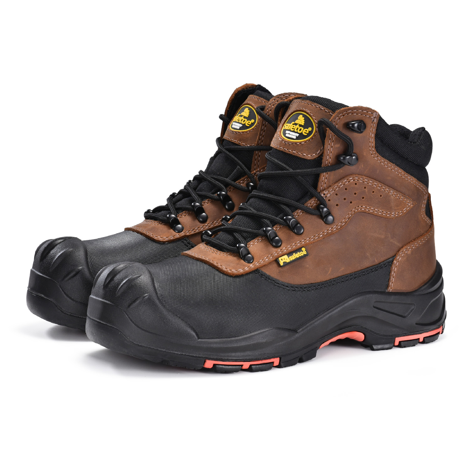 Nubuck Leather Slip Resistant Most Comfortable Work Boots With Composite Toe for Men M-8562