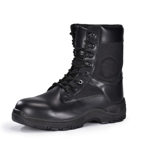 Mens Side Zip & Lace Up Army Tactical Combat Boots For Work, Security, Motorcycle H-9550
