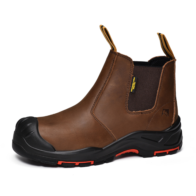 Mens Leather Safety Composite Chelsea Dealer Slip On Ankle Dealer Boots M-8025NBO