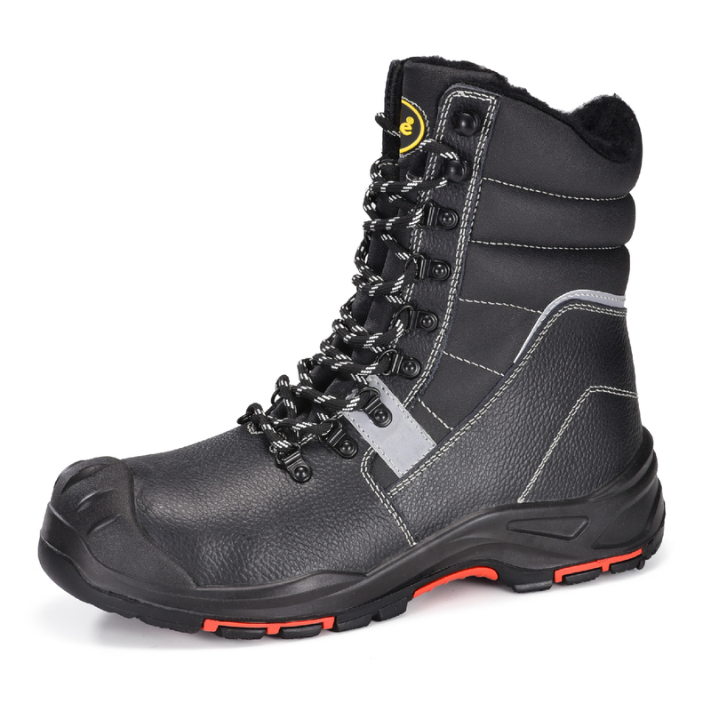 Steel Toe Winter Safety Boots with Warm Lamb Fur Lined H-9439