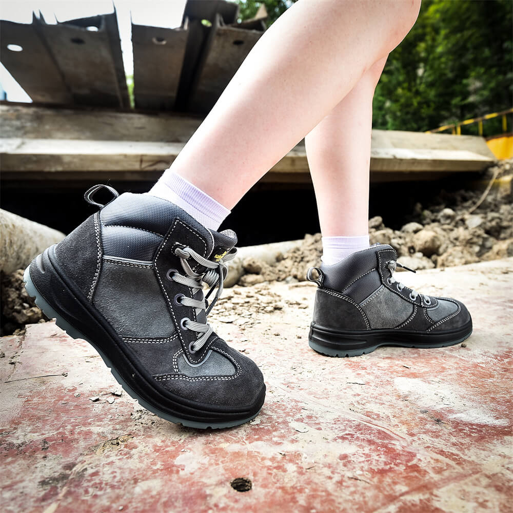 women leather safety shoes
