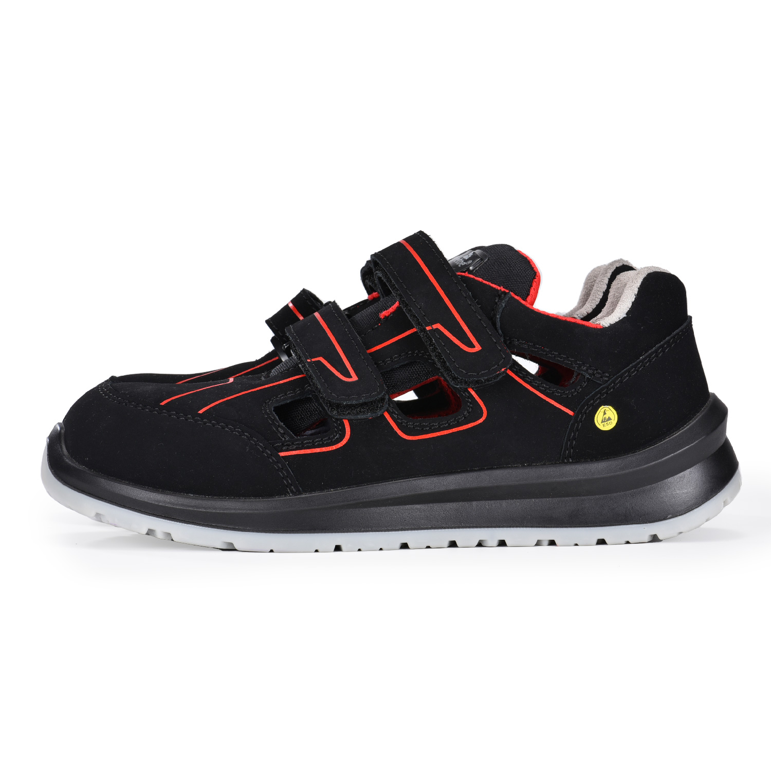 S1P Safety Shoes Non-Slip with Protective Cap Velcro Fastening L-7518B Red
