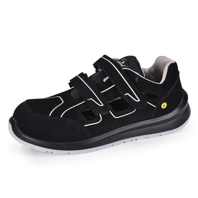 Lightweight Leather Men 's Sandal Safety Work Shoe with Composite Toe Cap S1P L-7518B Grey