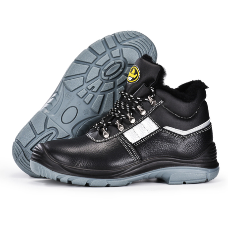 Mens Winter Warm Safety Work Boots with Steel Toe for Construction M-8027 Fur