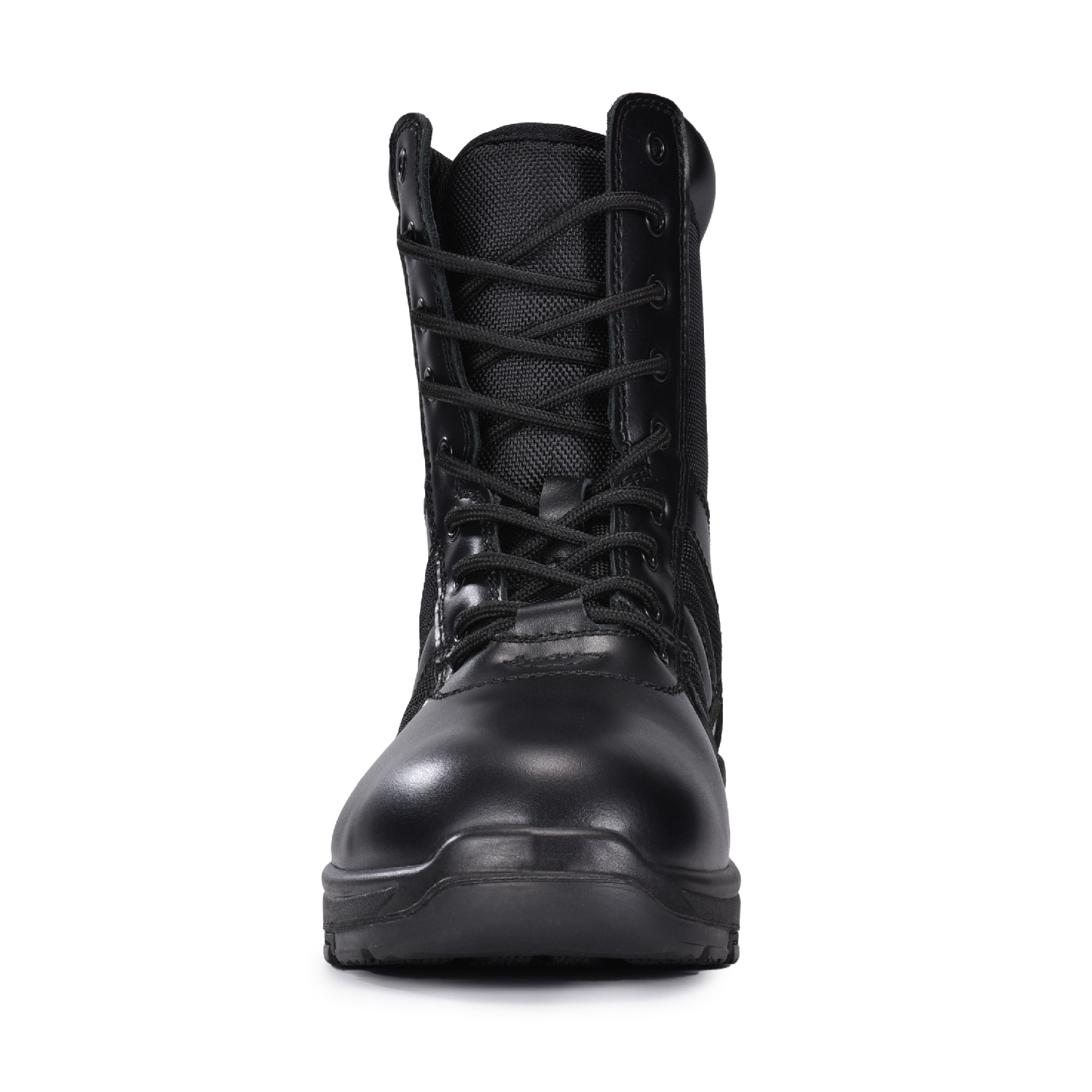 Army/Military Patrol Black Leather Combat Boots for Outdoor or Security H-9551