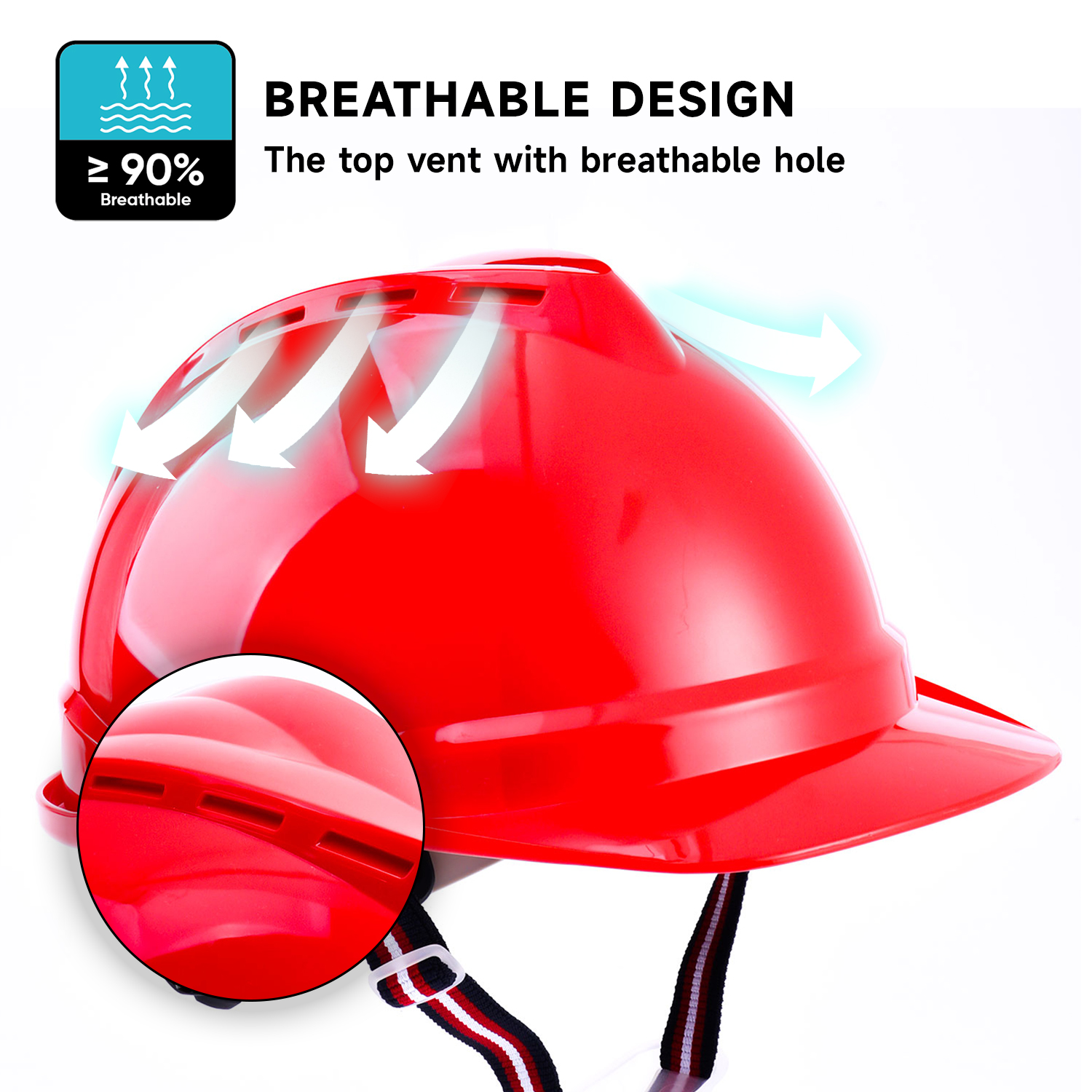 Red Construction Work Helmet W-002 