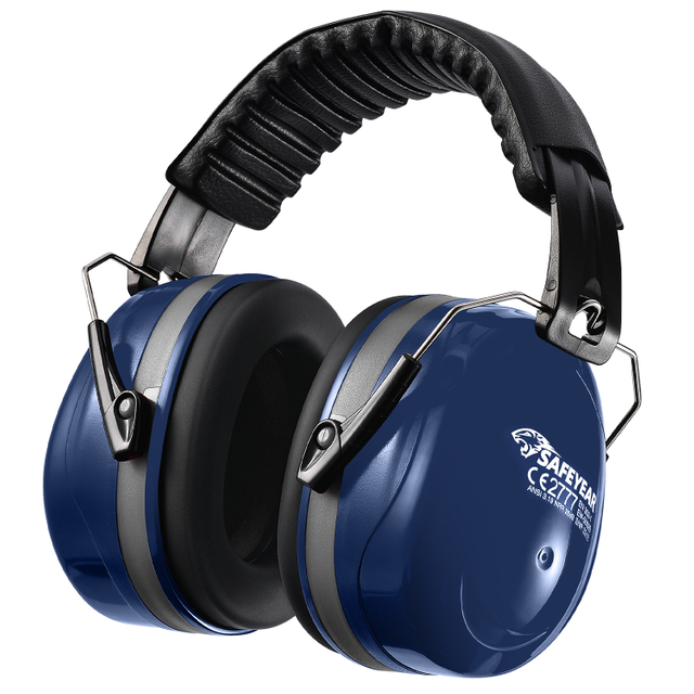 Foldable ABS Hearing Protective Ear Muffs EM-5002B Dark Blue