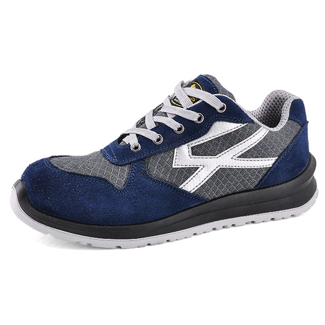 Breathable Suede Leather Safety Shoes L-7328 Blue