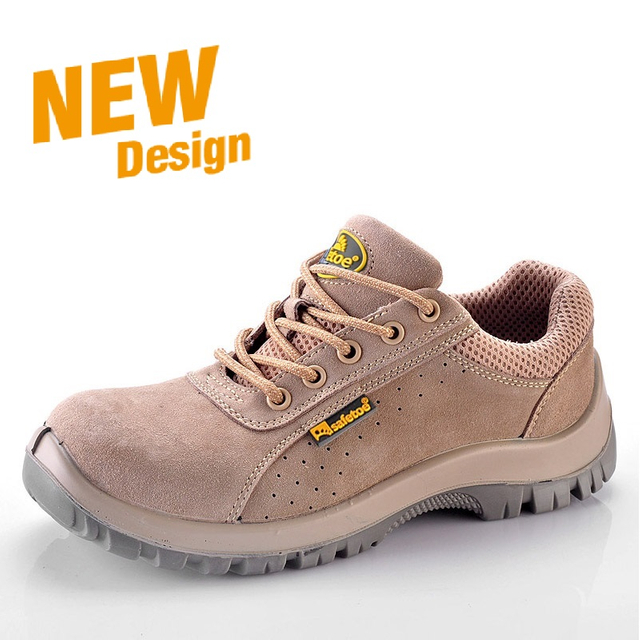 Summer Suede Leather Safety Shoes L-7111 Beige