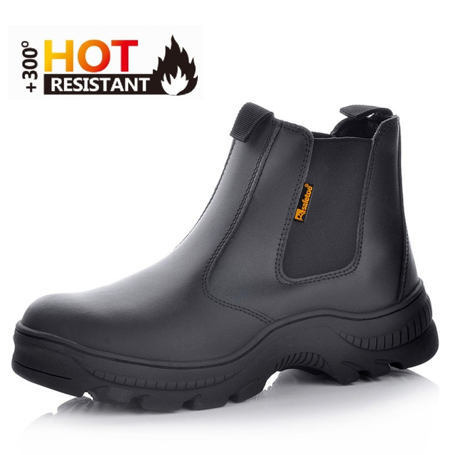 Slip on Mens Mining Safety Work Boots M-8025 Rubber Black