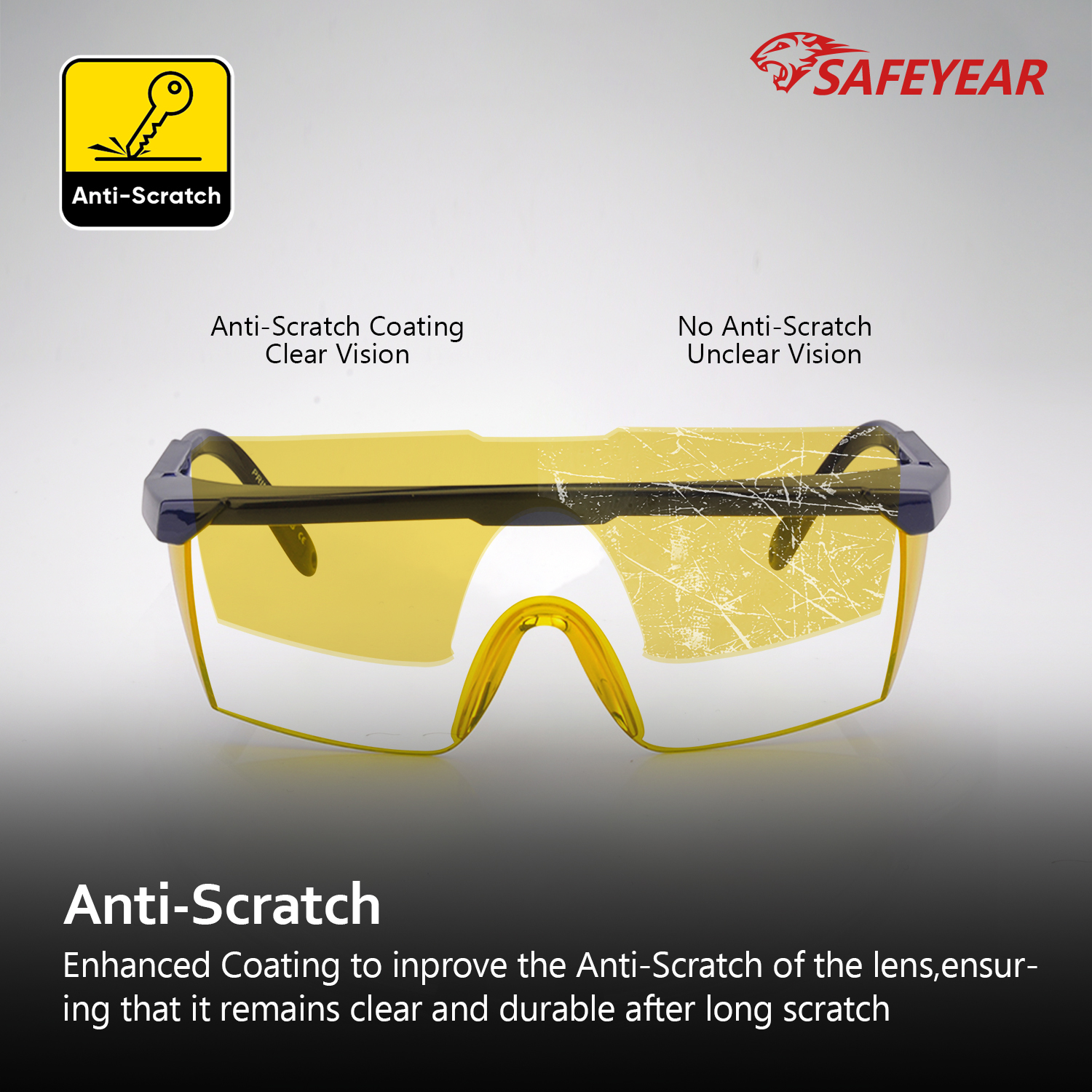 Laser Protection PC Safety Glasses KS102 Yellow