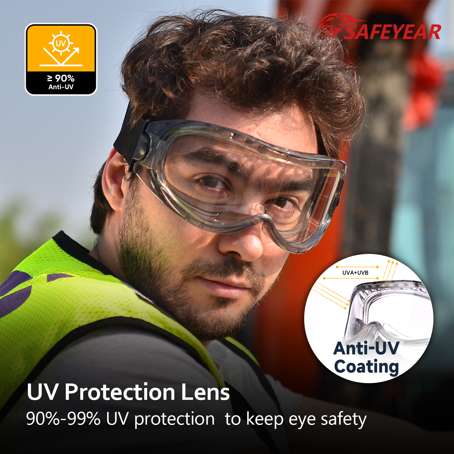 High Quality Overglasses Clear Safety Goggles SG007 