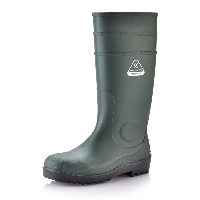 Waterproof PVC Safety Boots W-6037 Green