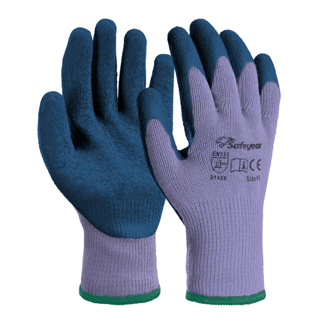 Latex Coated Safety Work Gloves LY-3013 Purple