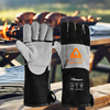 Heat Resistant Gloves For Welding Gloves Leather Cowhide FL-1023 Black & Grey