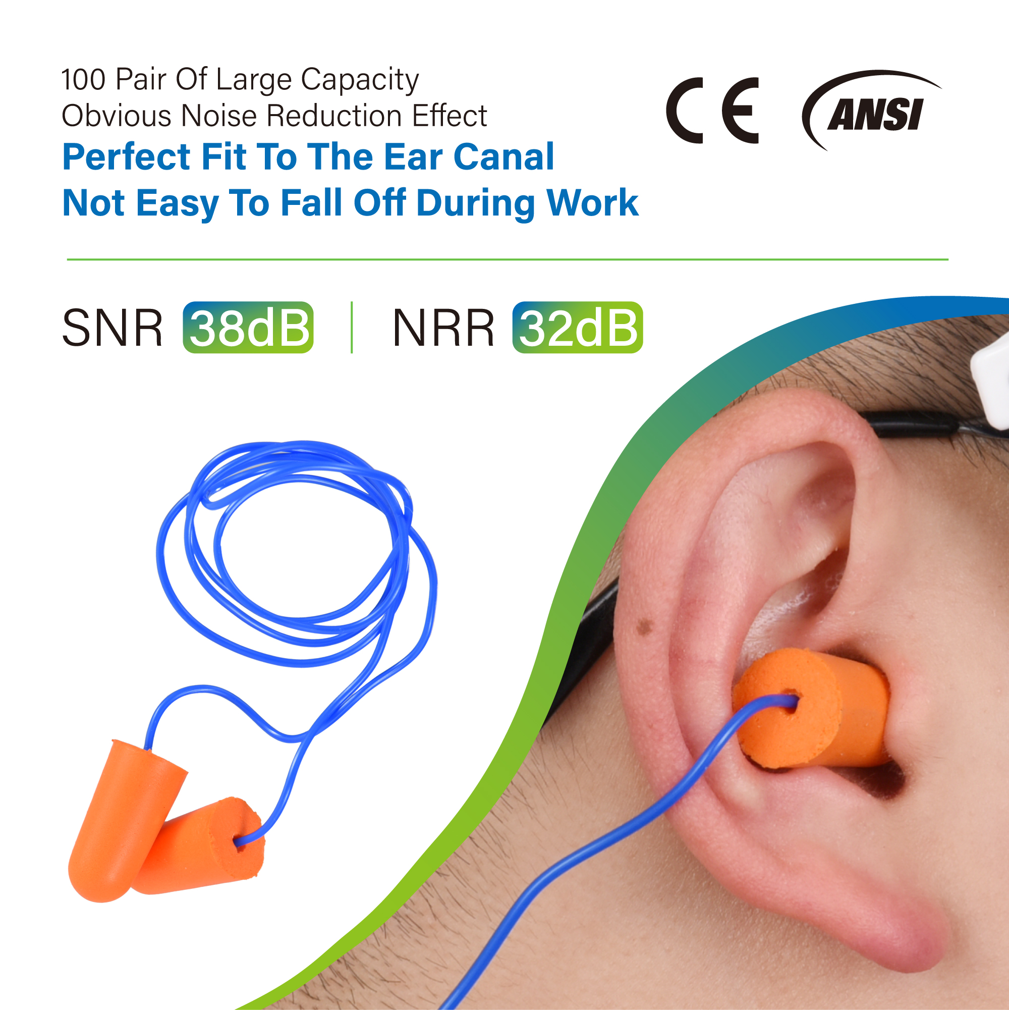 Bullet Hearing Protection Earplugs With String EC-1001A-C