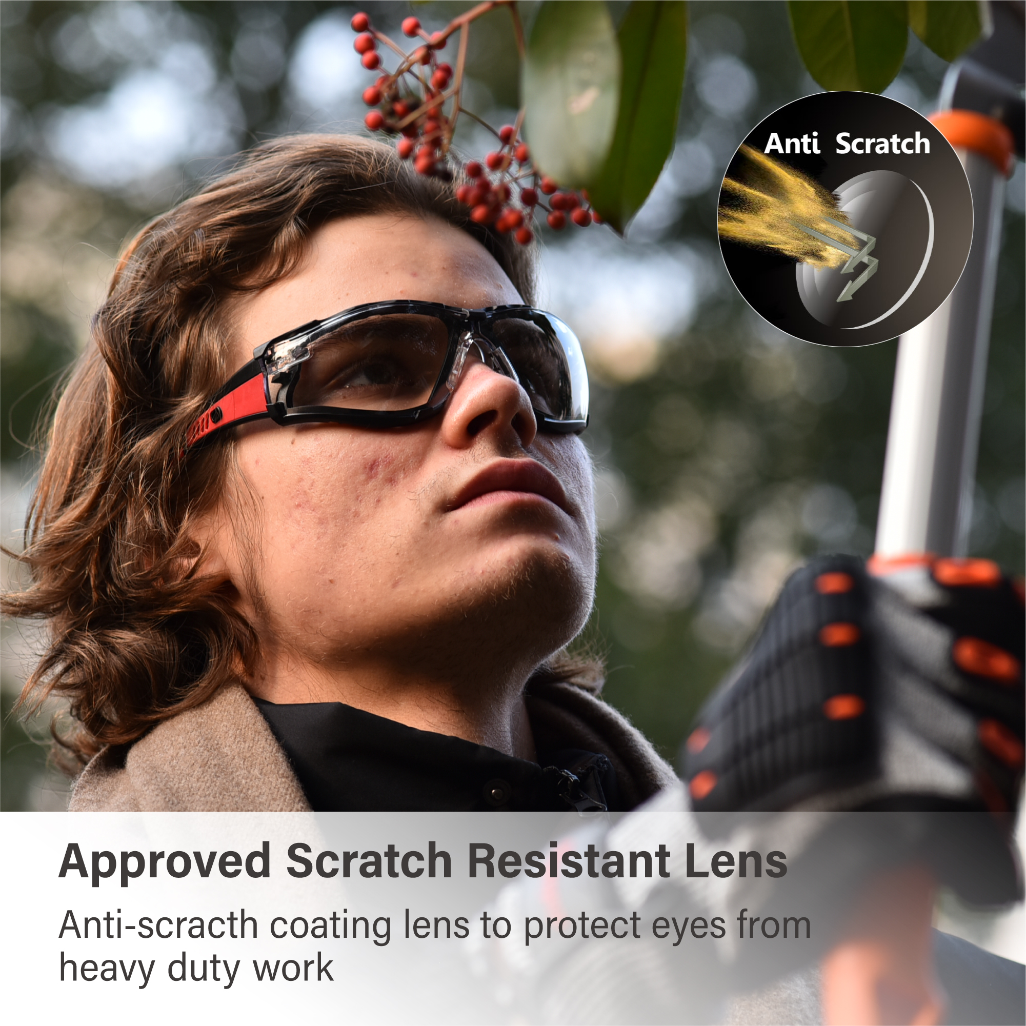 Ready Stock Protective Safety Glasses For Women SG037 Red