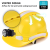 Mining & Underground Safety Helmet with Headlamp and Reflective Strips