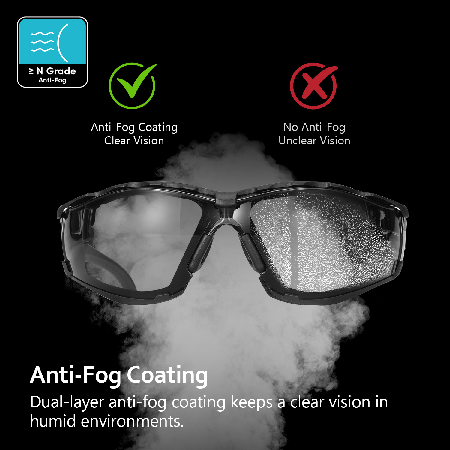 Ready Stock Protective Safety Glasses For Women SG037 Black