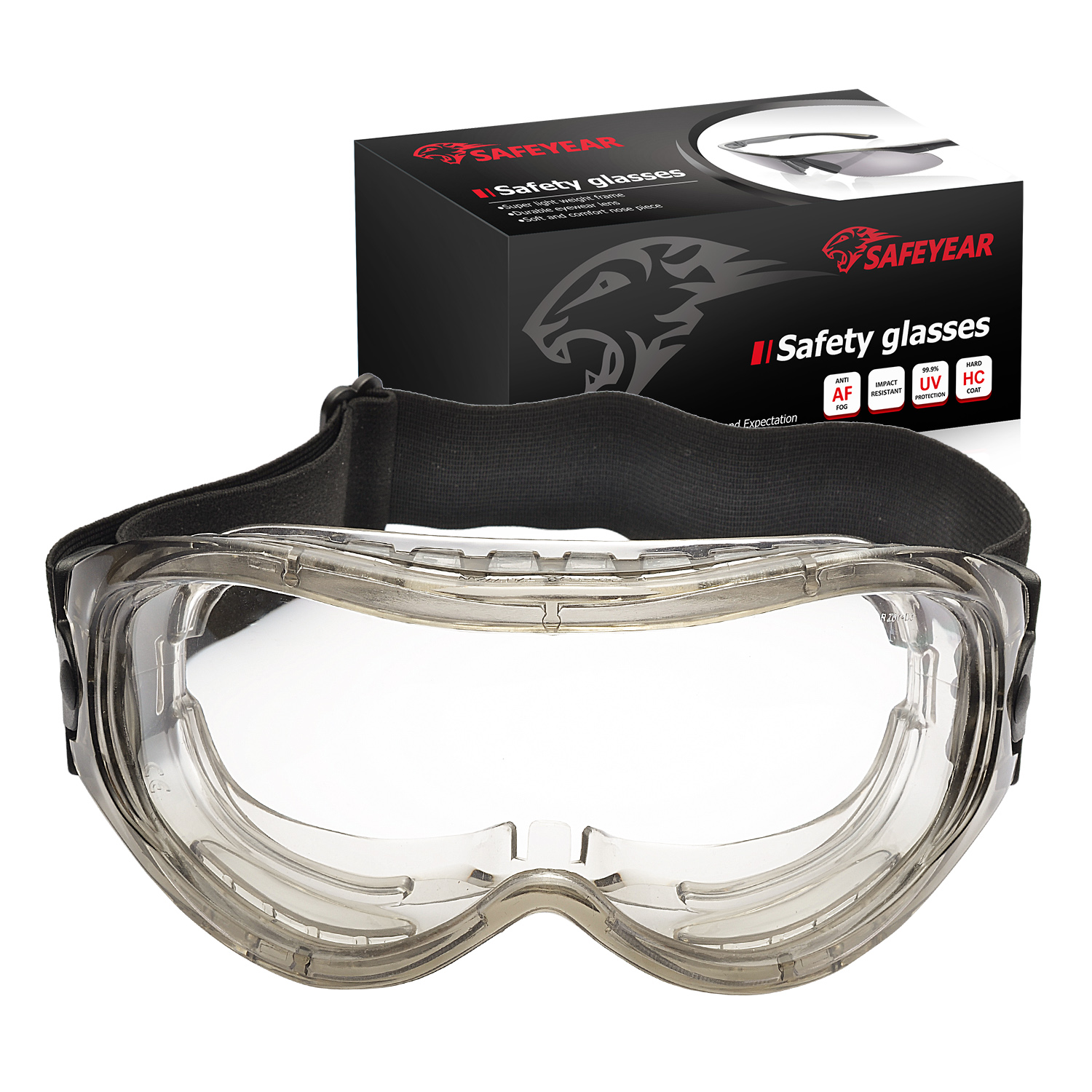 Ready Stock Over Glasses Clear Safety Goggles SG007