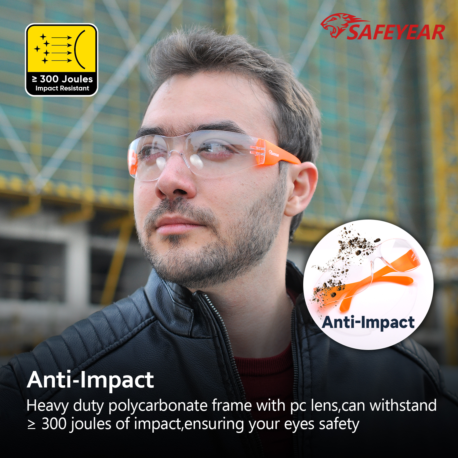 Eye Protection Safety Glasses SG001 Orange