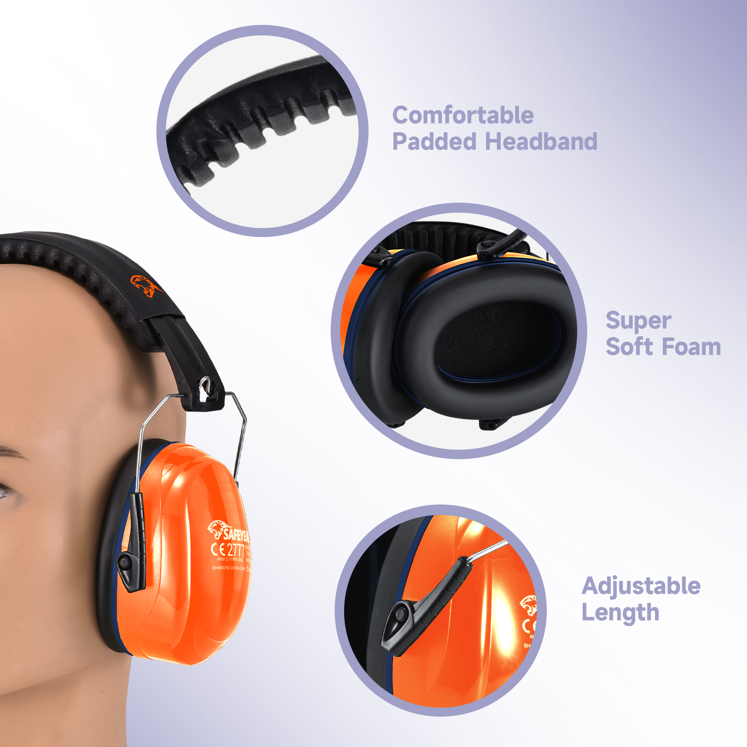 ABS Hearing Protection Ear Muffs Protective Ear Muffs Ready Stock FM-1B Red