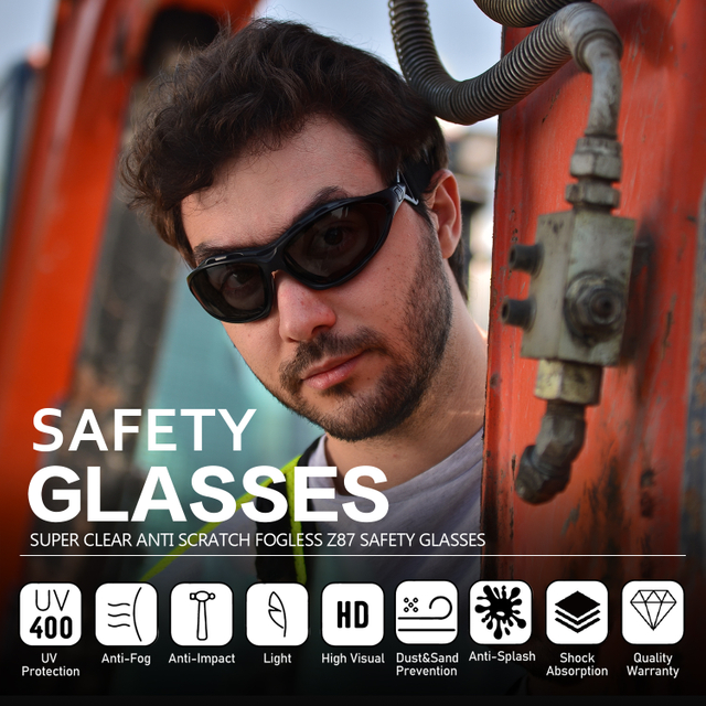 Black Lens Safety Sunglasses SG002 Black