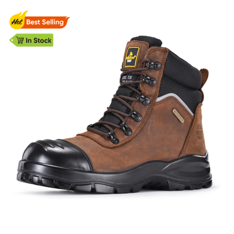  Composite Toe Safety Work Boots Waterproof Membrane M-8577 Brown