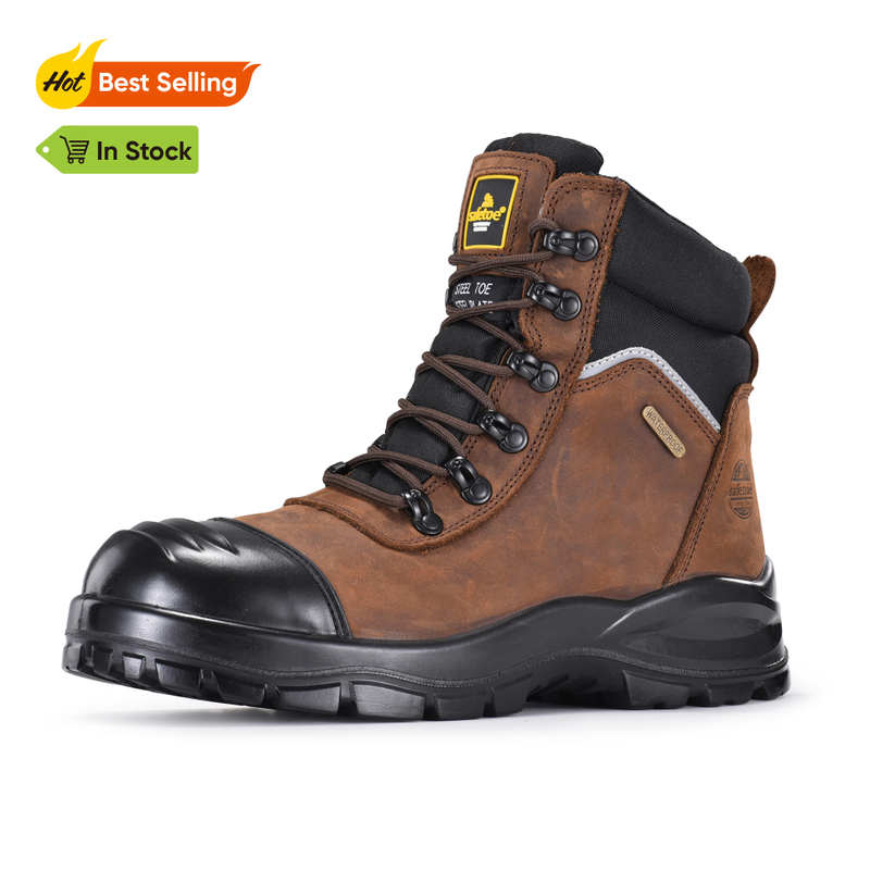  Composite Toe Safety Work Boots Waterproof Membrane M-8577 Brown