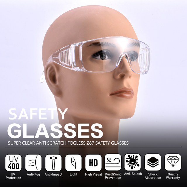 Ready Stock Over Glasses Clear Safety Glasses SG035