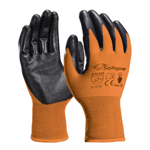 Nitrile Coated Safety Work Gloves N1552 Orange
